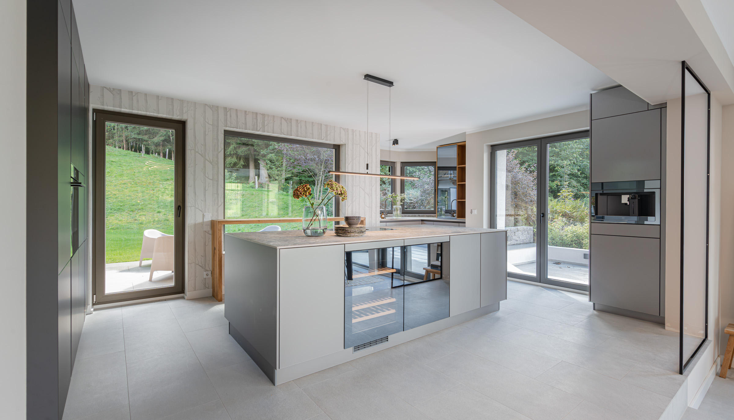 moderne Küche in grau